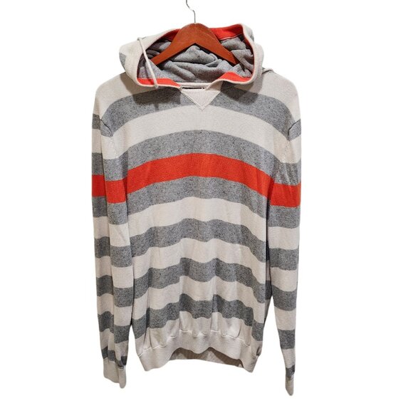Le 31 Par Simons Men's Hoodie Size XL Striped Gray & White 100% Cotton - Picture 2 of 11